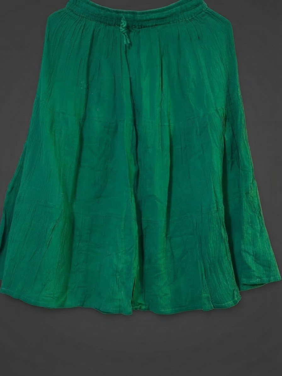 Women’s green tiered boho/peasant maxi skirt One Size Fits