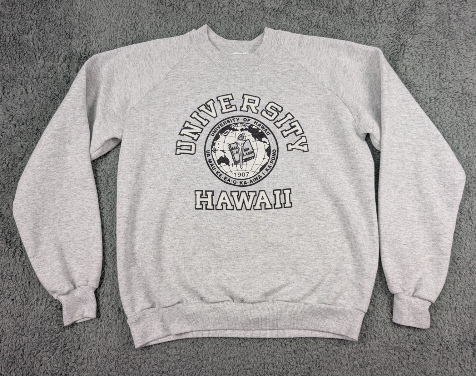 Vintage University Of Hawaii Sweatshirt Women\'s Size L Gray Crewneck Made in USA