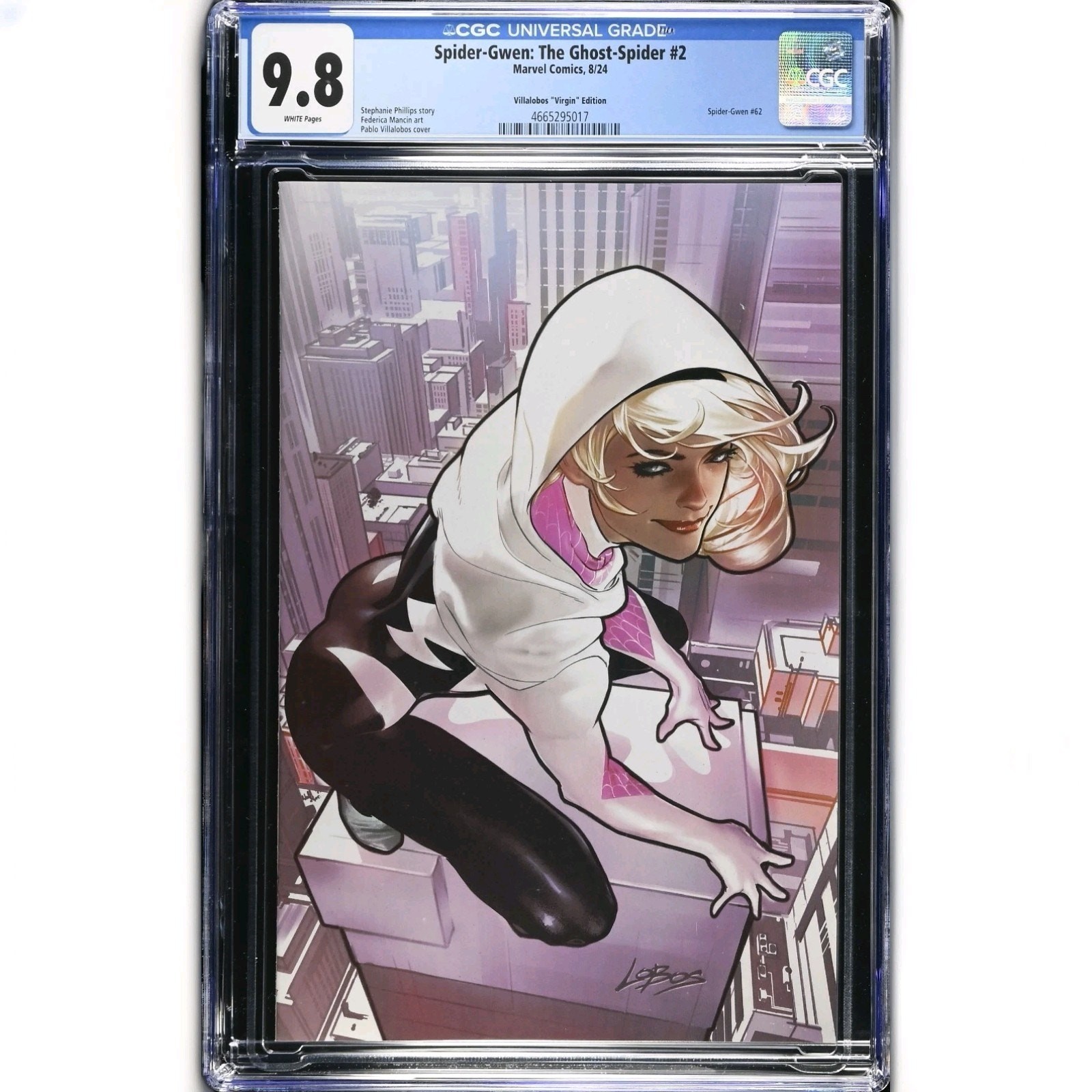 Spider-Gwen Ghost Spider #2 CGC 9.8 1:50 Villalobos Virgin Variant Good Girl Art