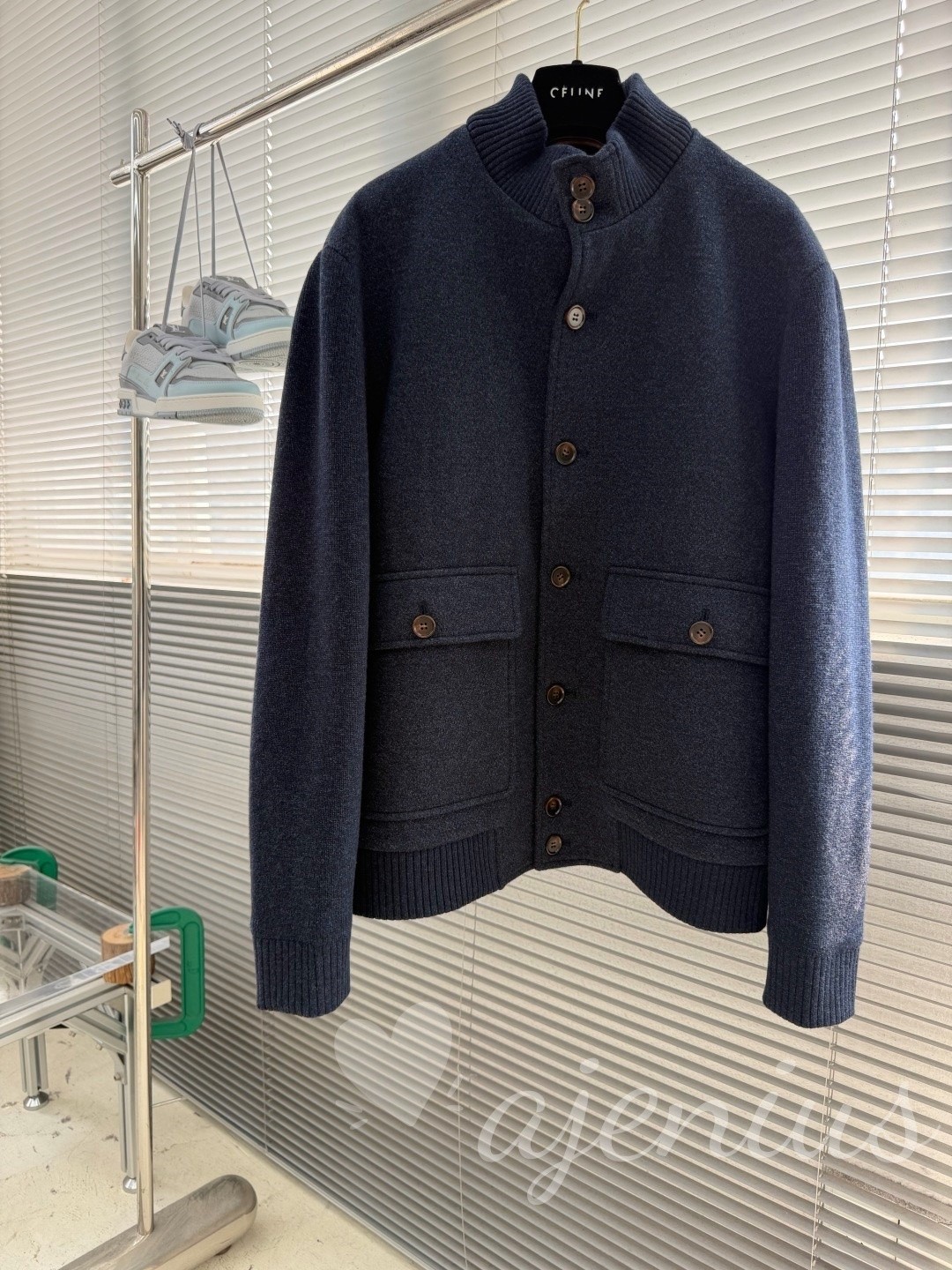 Loro Piana Men's Classic Regular Casual Button Wool Keep Warm Jacket Coat Blue Loro Piana Men's Classic Regular Casual Button Wool Keep Warm Jacket Coat Blue