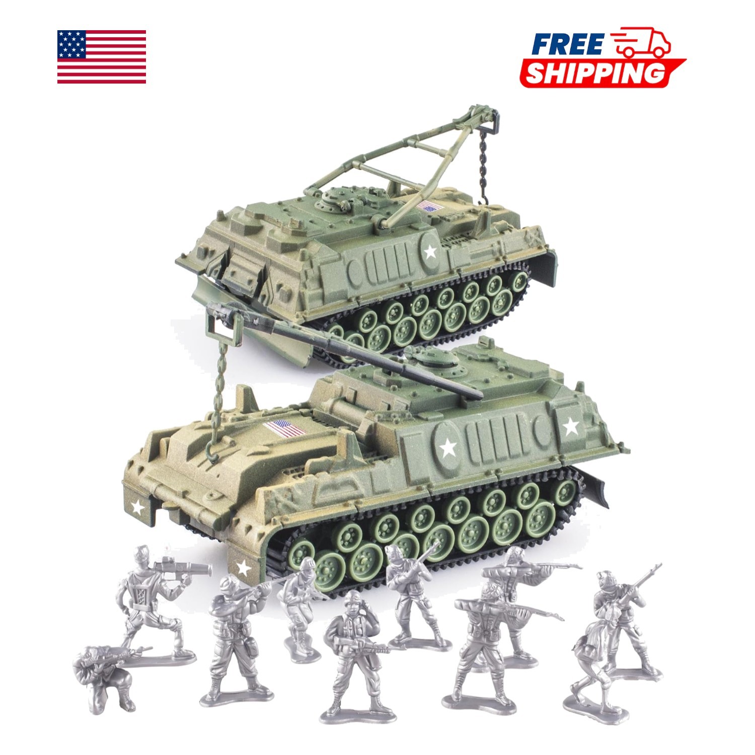 Kid-Friendly WW2 Army Tank & Soldiers Set - 10pcs Military Figures Included Kid-Friendly WW2 Army Tank & Soldiers Set - 10pcs Military Figures Included