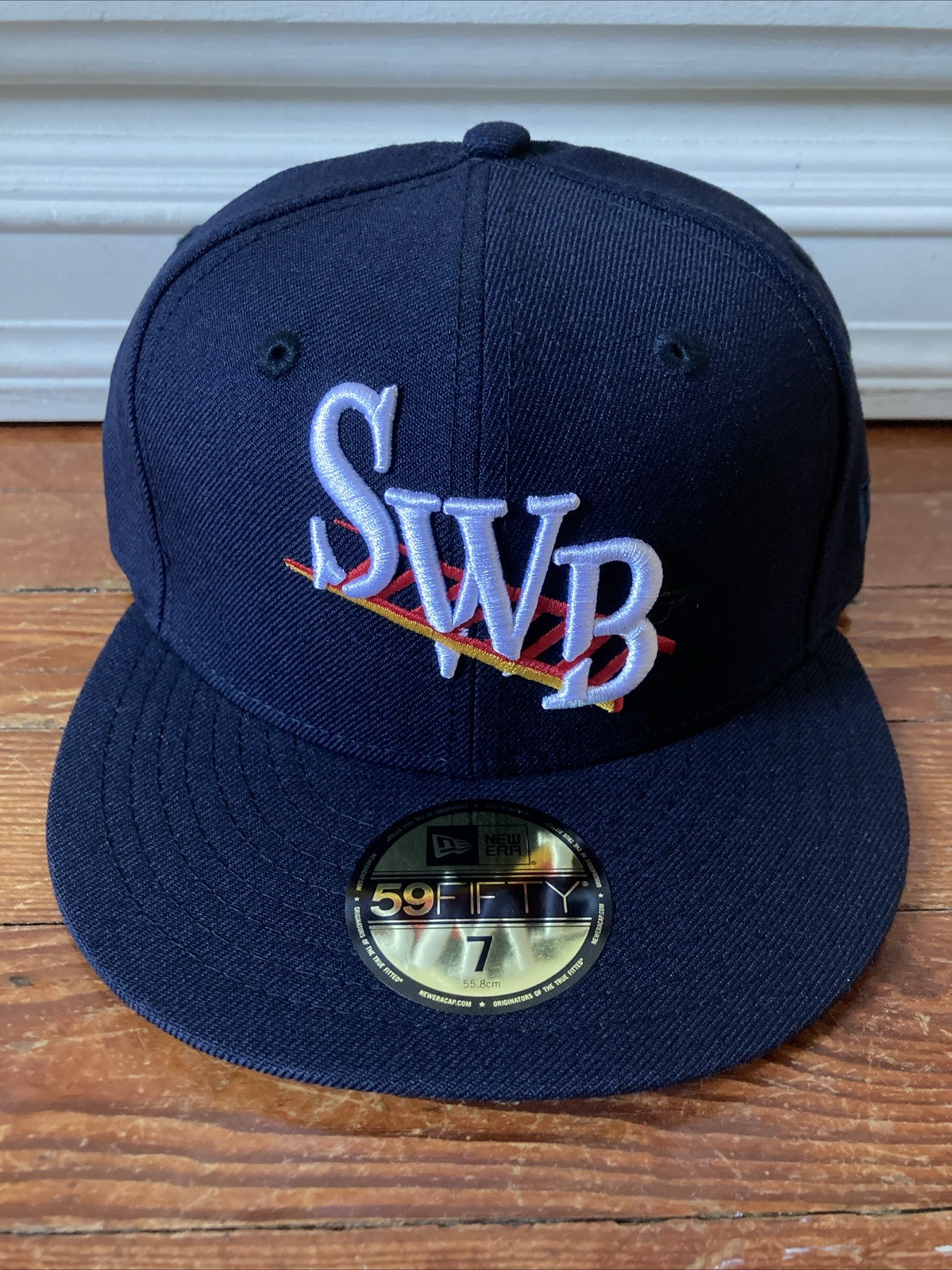 Scranton Wilkes-Barre RailRiders Hat Cap Fitted Size 7 Navy New Era 59FIFTY MiLB