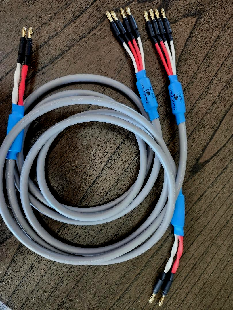 Canare 4S11 Star Quad Bi-Wire Speaker Cables Made by Legend Audio. 10 footers