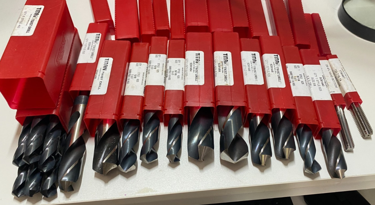 Titan USA HSS Drill Bit Lot Silver & Deming Reduced Shank NEW NOS Machinist Tool
