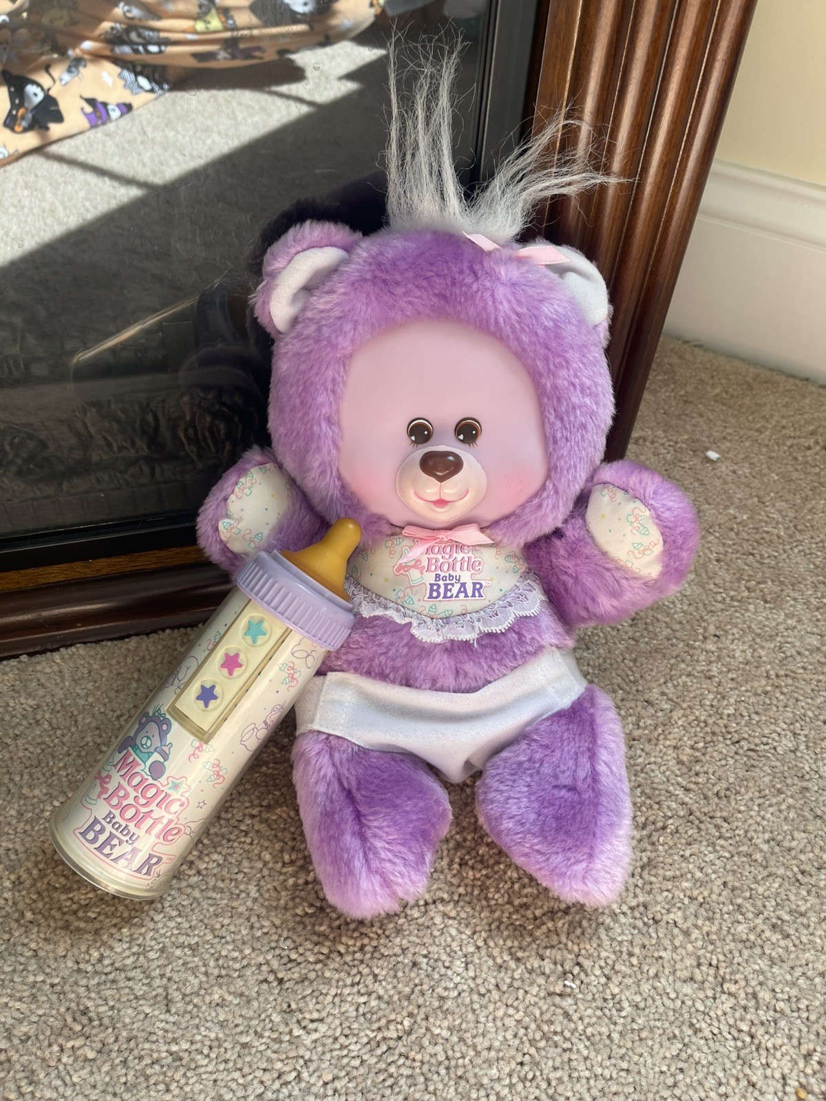 RARE VINTAGE 1991 TYCO PURPLE MAGIC BOTTLE BABY BEAR PLUSH 11\