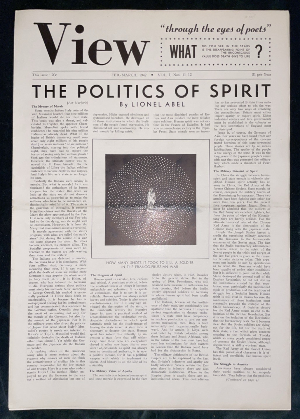 View Vol.1 Nos.11-12 – The Politics of Spirit – Mar 1942 – Charles Henri Ford View Vol.1 Nos.11-12 – The Politics of Spirit – Mar 1942 – Charles Henri Ford