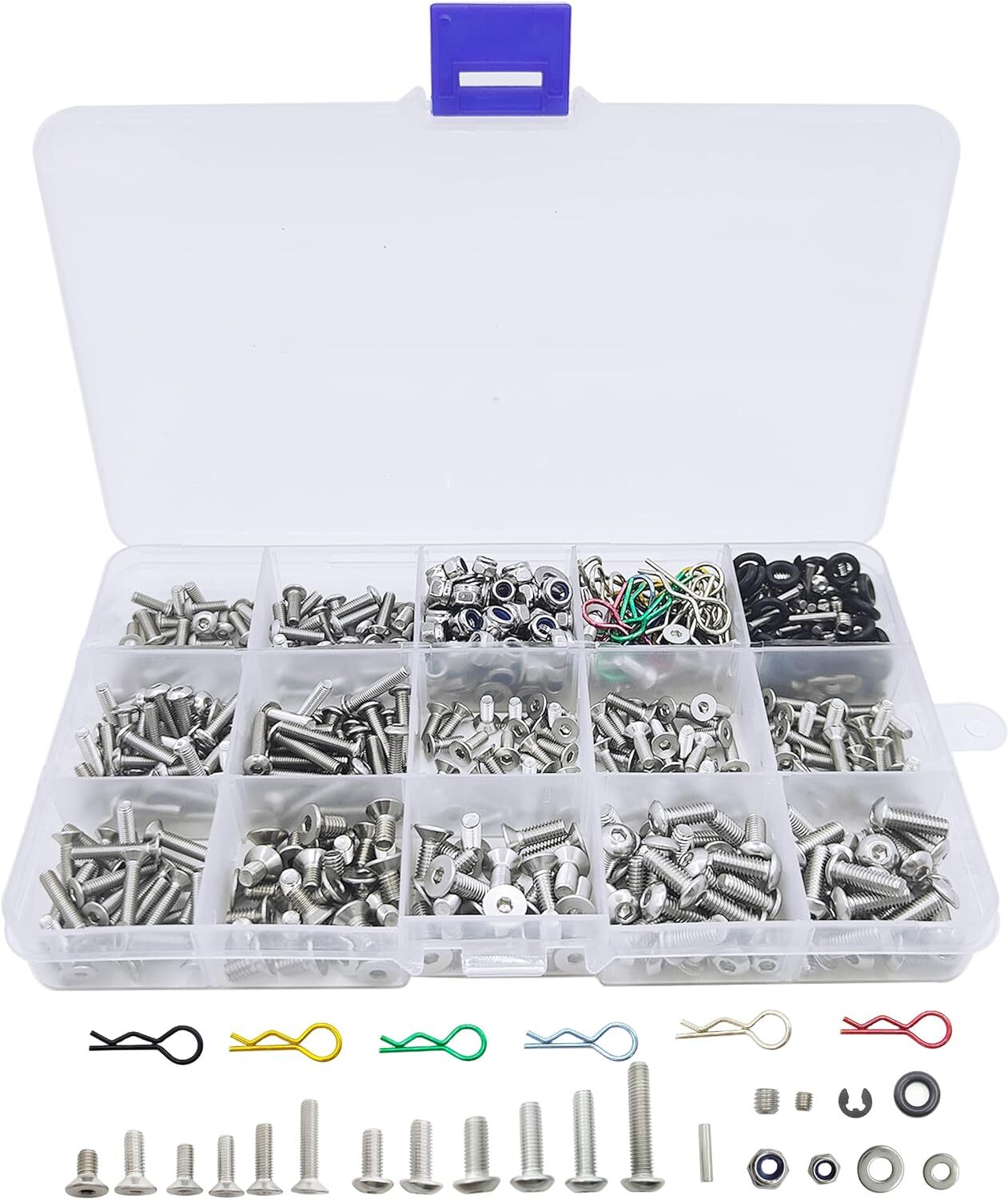 710pcs Universal RC Screw Kit 304 Stainless Steel Screws Assortment Set, Hard...