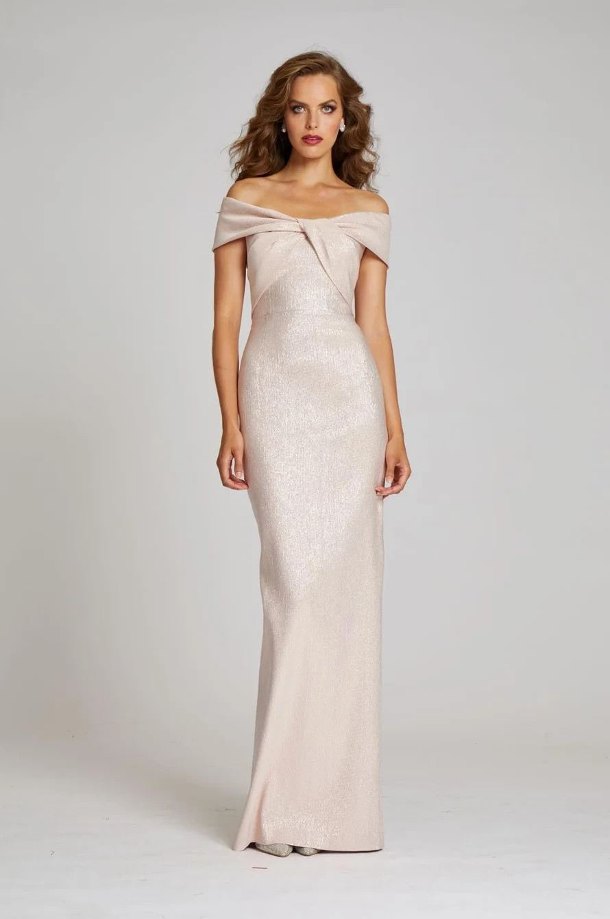 Teri Jon Jacquard Off The Shoulder Gown Teri Jon Jacquard Off The Shoulder Gown