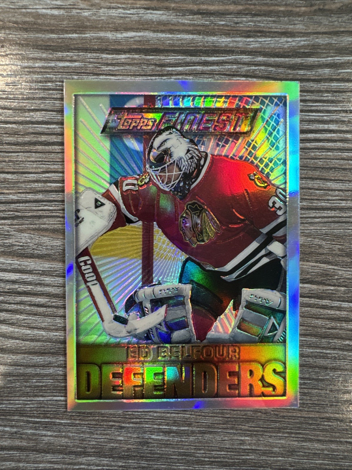 1995-96 Topps Finest 95-96 ED BELFOUR UNCOMMON REFRACTOR SILVER CARD #108