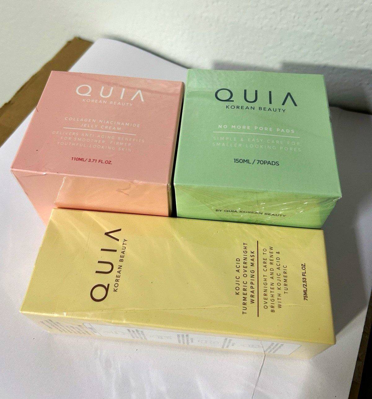 QUIA Korean Beauty 3-Piece Skincare Set - Jelly Cream, Pore Pads & Turmeric Mask QUIA Korean Beauty 3-Piece Skincare Set - Jelly Cream, Pore Pads & Turmeric Mask