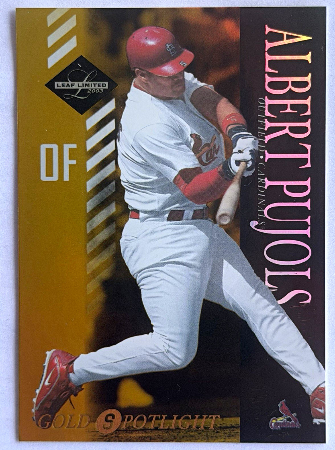 Donruss 2003 Leaf Limited Albert Pujols #9 Gold Spotlight /50 Cardinals Donruss 2003 Leaf Limited Albert Pujols #9 Gold Spotlight /50 Cardinals