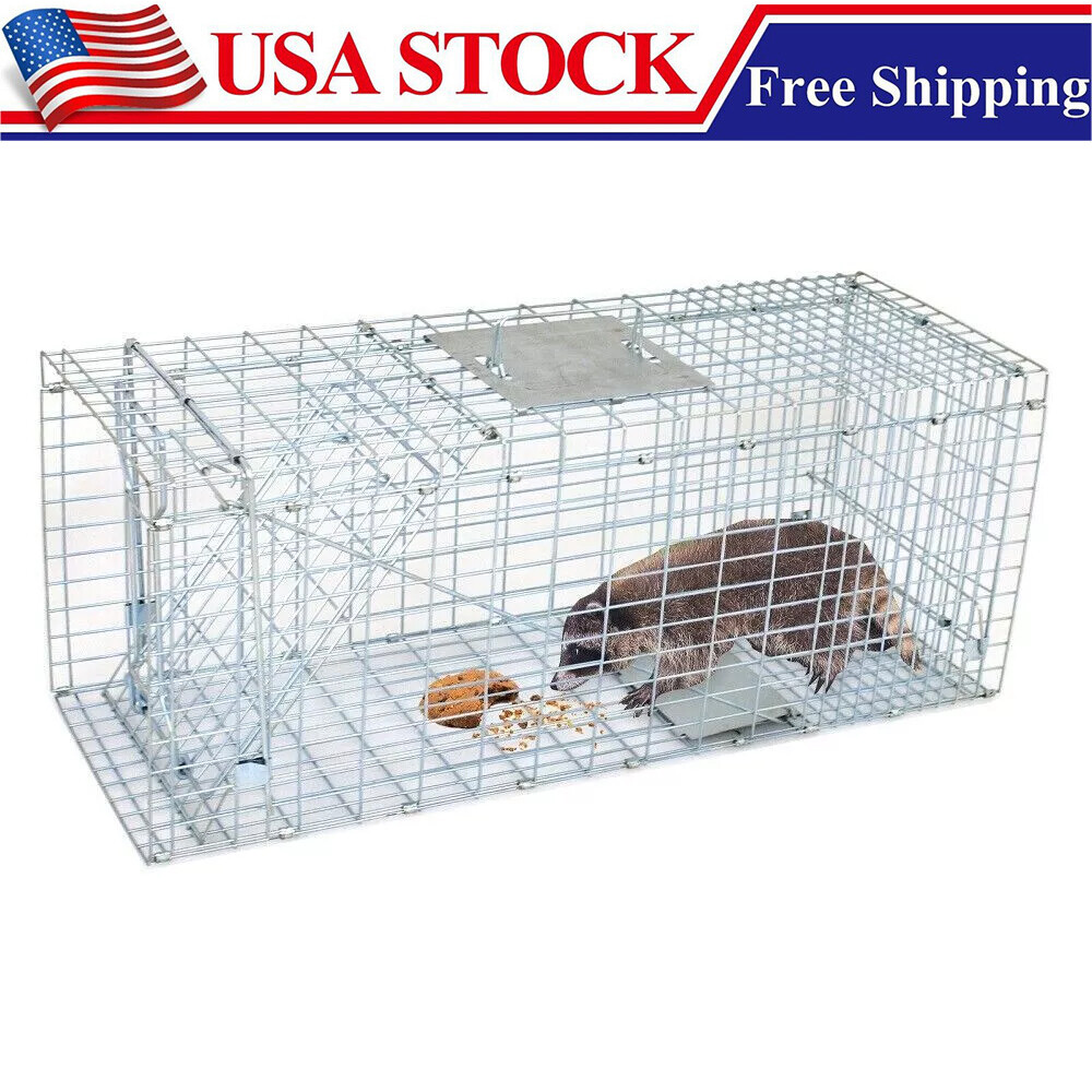 Live Animal Trap Extra Large Rodent Cage Garden Rabbit Raccoon Cat 24\