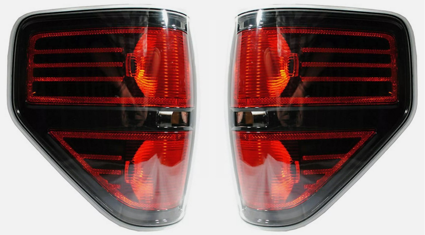 NEW 09-14 OEM Ford F-150 SVT Raptor BLACK Tail Lamps- Taillights PAIR LH + RH