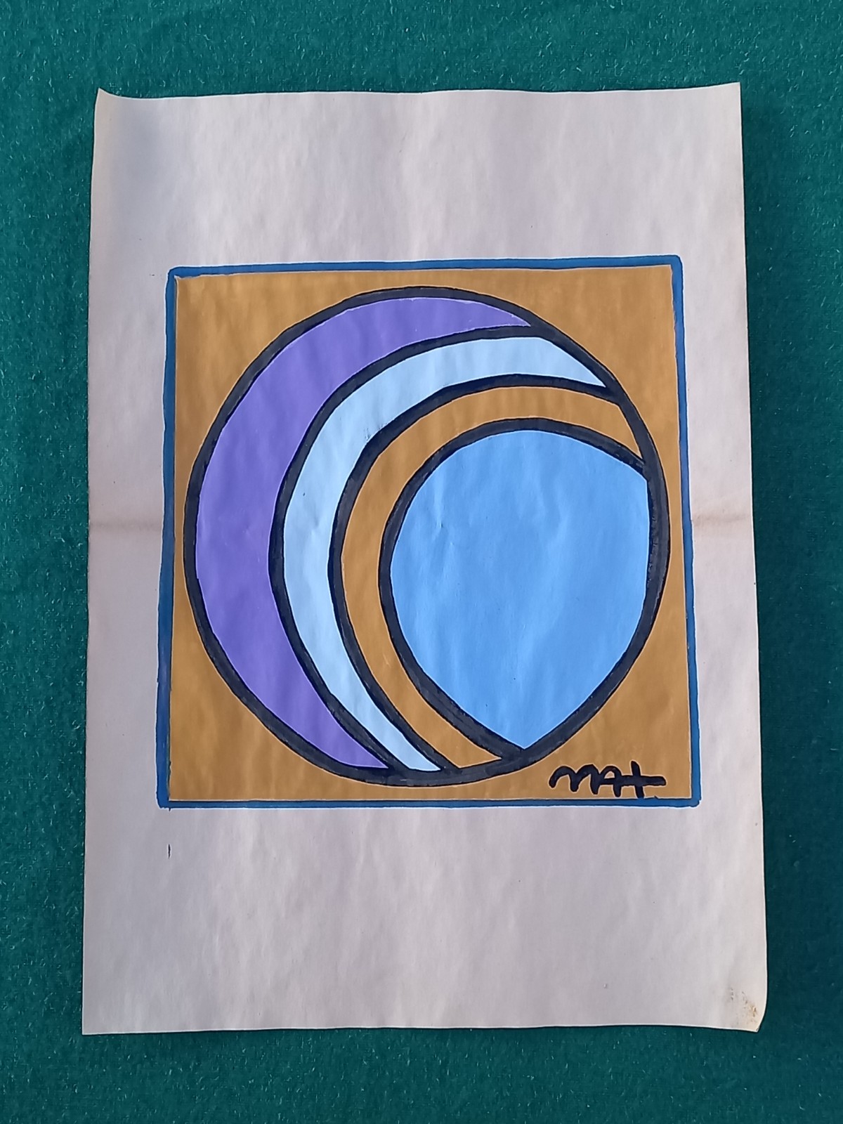 Peter Max Drawing on paper (Handmade) signed and stamped vtg art