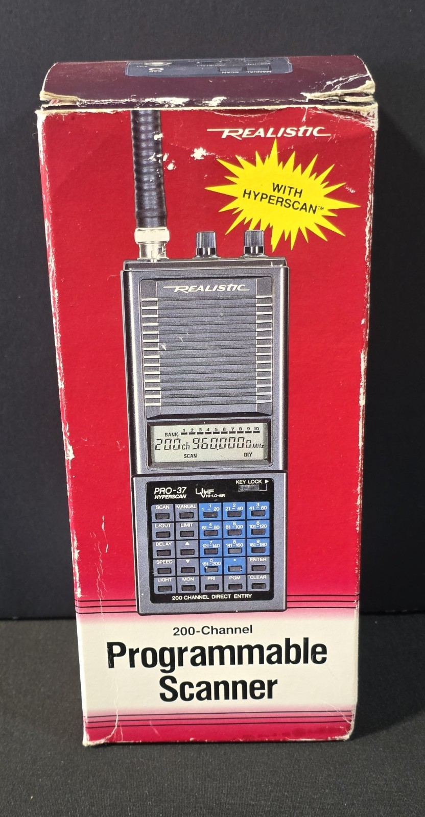 Vtg Realistic Patrolman PRO-37 200 Channel Programmable Scanner Tested Working