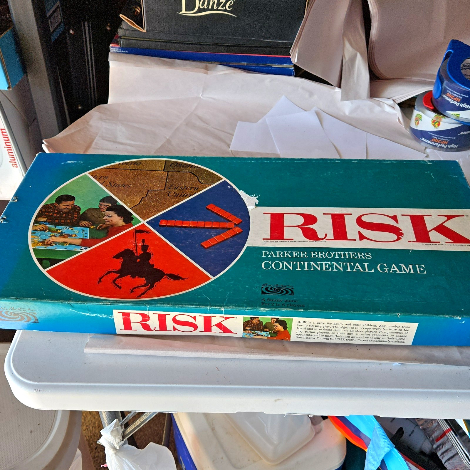 Vintage 1968 Risk Board Game Parker Brothers Continental Complete Worn Box
