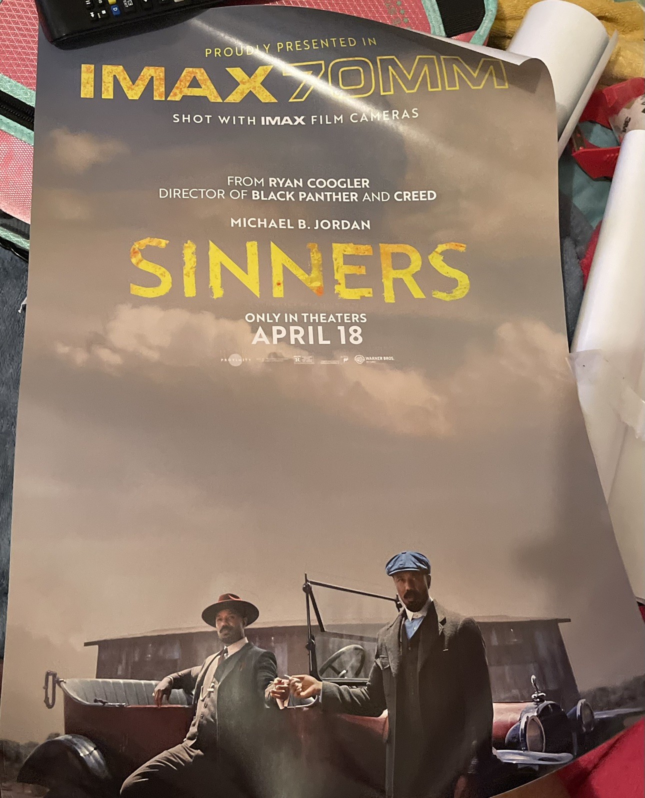 Michael B Jordan 2025 “SINNERS”Ryan Coogler 13x19 IMAX 70MM Smoke & Stack POSTER Michael B Jordan 2025 “SINNERS”Ryan Coogler 13x19 IMAX 70MM Smoke & Stack POSTER
