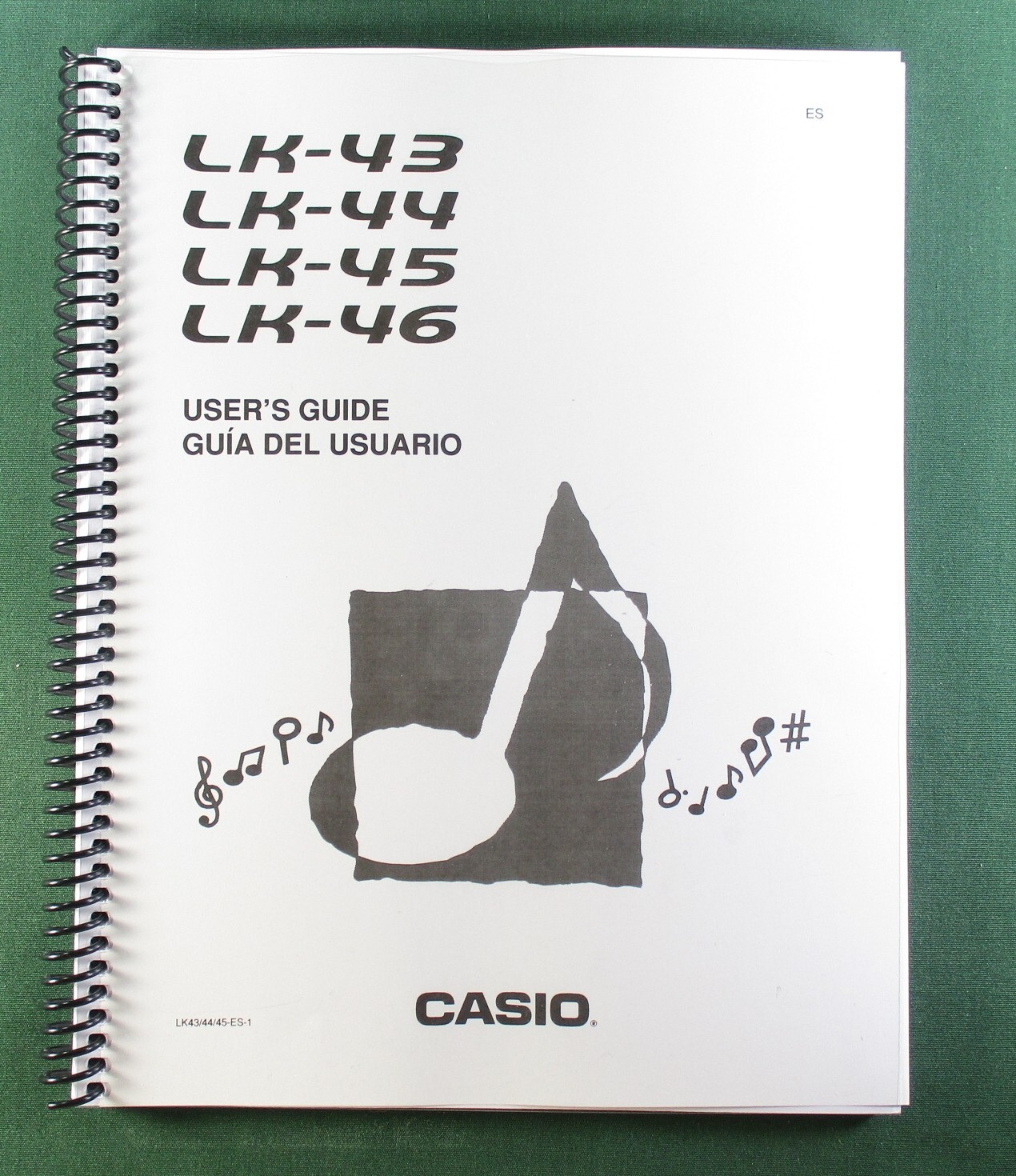 Casio LK-43 Instruction Manual: 44 Pages Coil Bound & Protective Covers