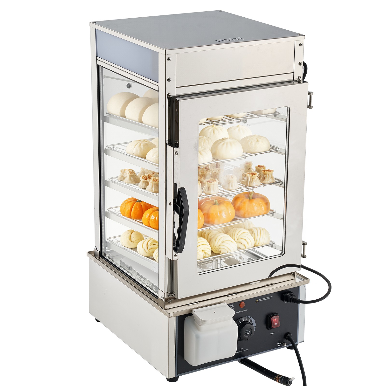VEVOR 5-Tier Commercial Food Warmer Display Pizza Cabinet 120L with LED Light