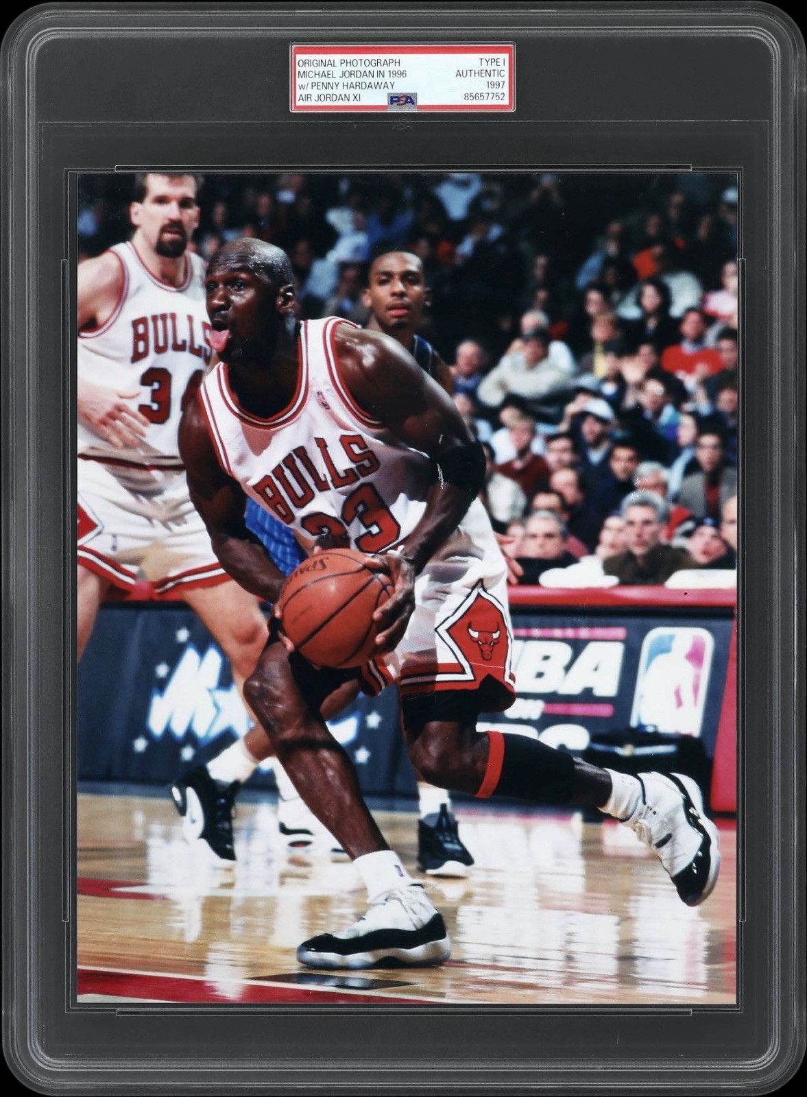 1997 Michael Jordan Penny Hardaway Tongue Out Type I Original Photograph PSA AU 1997 Michael Jordan Penny Hardaway Tongue Out Type I Original Photograph PSA AU