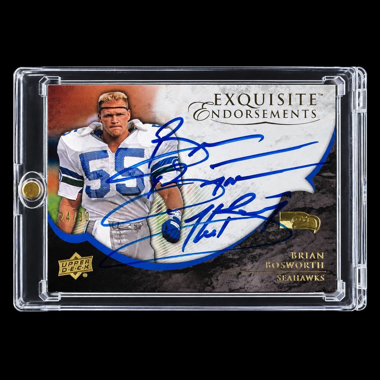 Brian Bosworth Endorsements Upper Deck Exquisite Autograph /35 RARE Seahawks