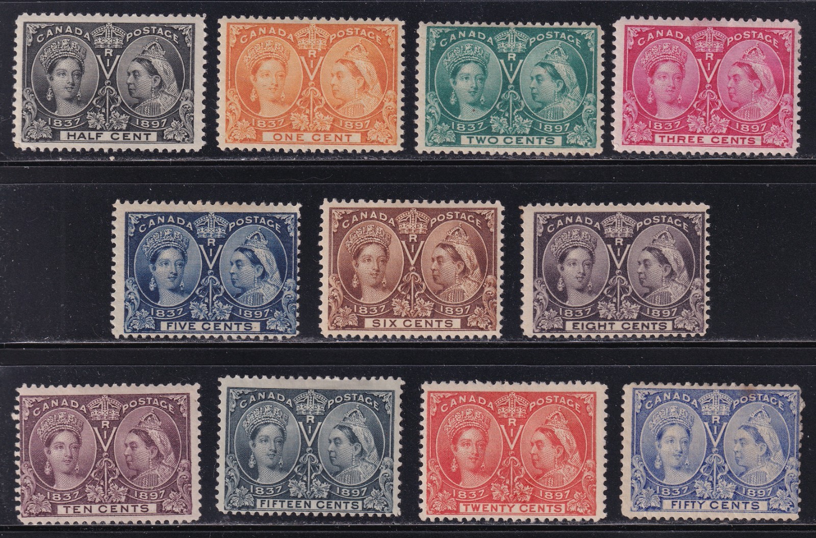 MATT'S STAMPS CANADA SCOTT #50-#60 VICTORIA 60TH JUBILEE OF 1897, USED CV$1792