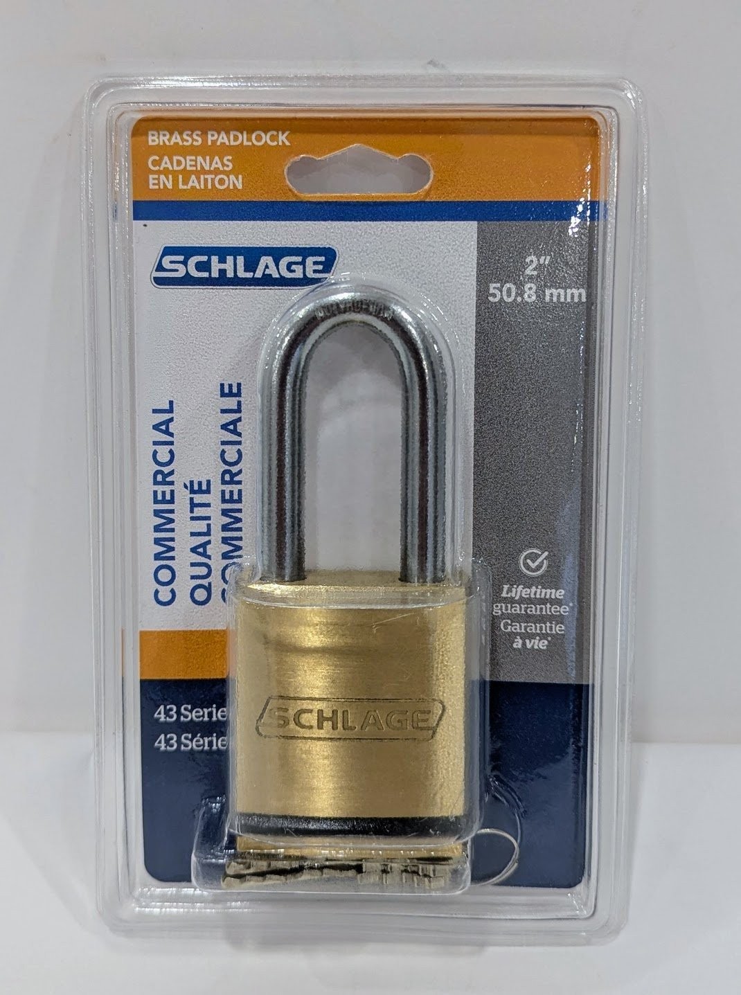 Schlage KS43F2300 Commercial 43 Series Heavy Duty Brass Padlock - 2