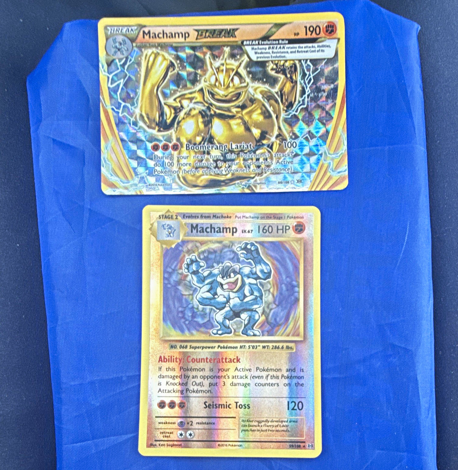 Pokemon TCG Machamp 59/108 + Machamp BREAK 60/108 XY Evolutions Holo English NM