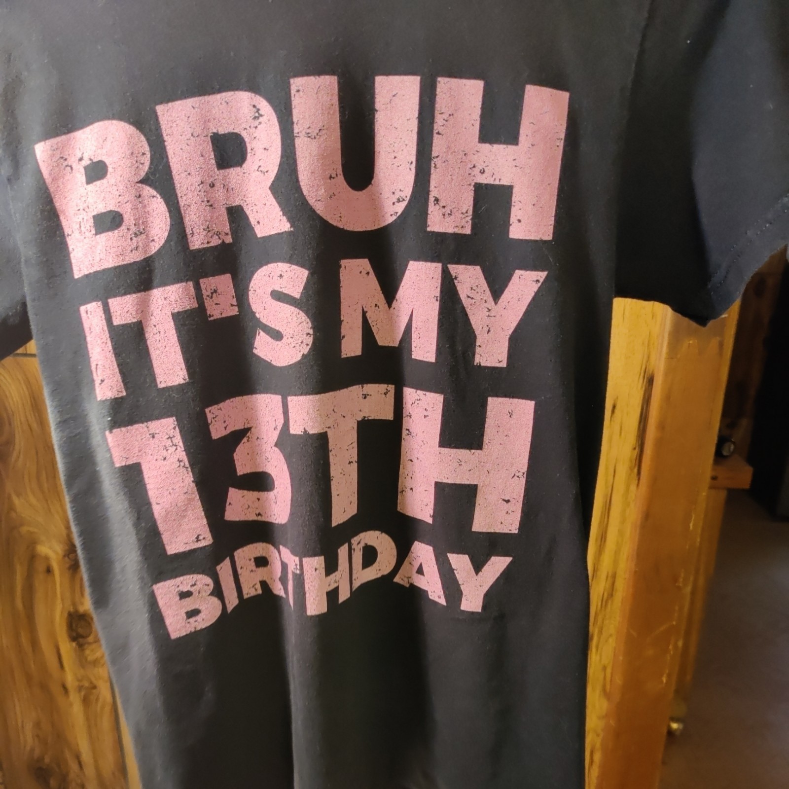 Bruh It\'s My Birthday Funny Sarcastic Tee Unisex T-Shirt Pink Lettering Size S