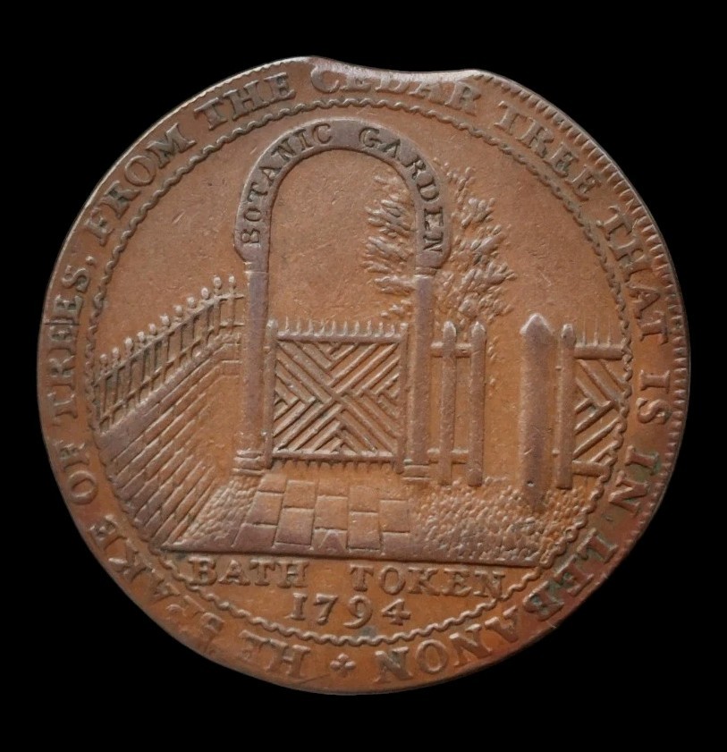 1794 Bath Botanic Garden Halfpenny Conder Token Coin Clipped Plain Edge D&H#26