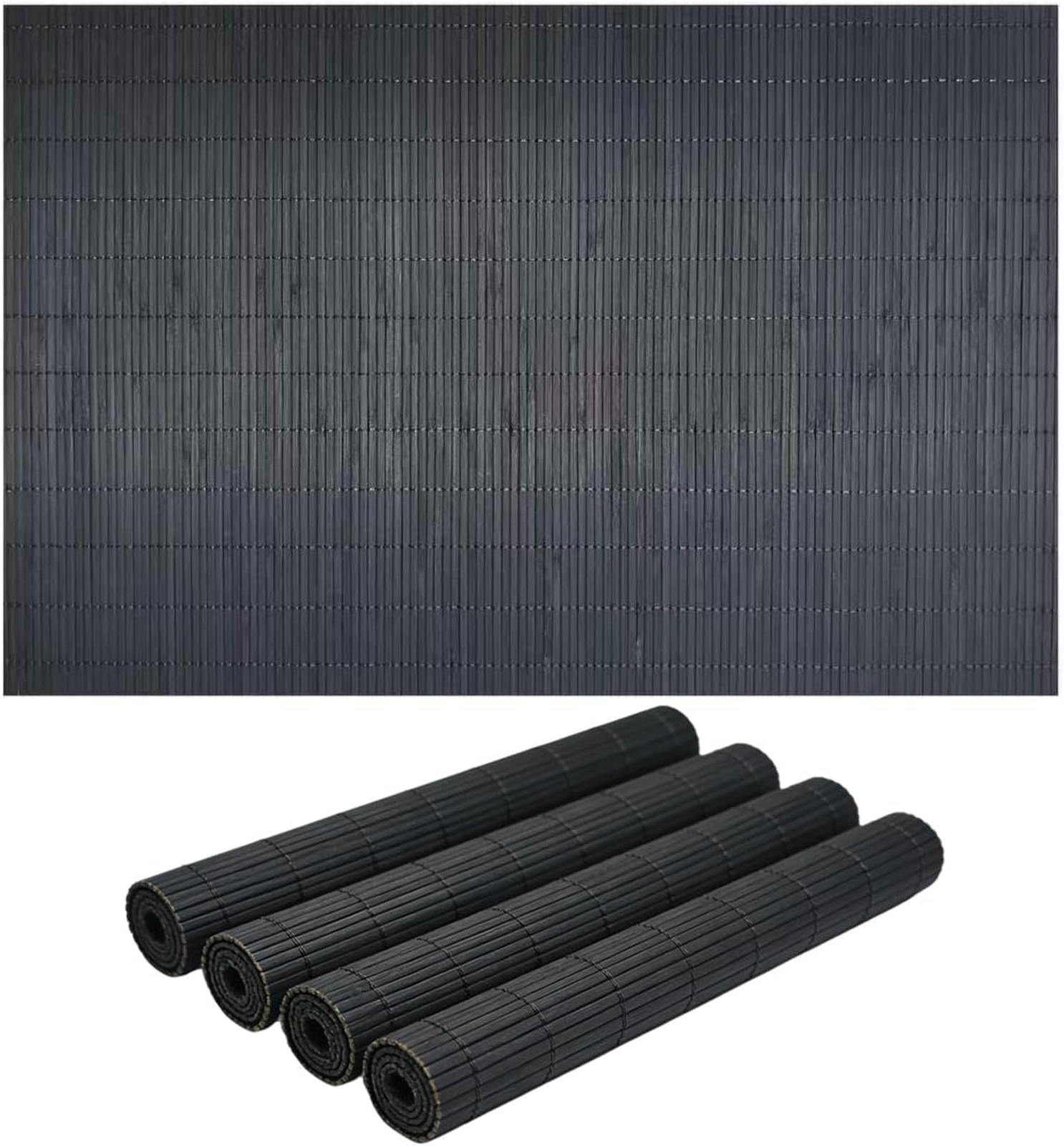 4-Pack Bamboo Placemats,Woven Heat-Resistant Rectangular Table Mats, Natural 4-Pack Bamboo Placemats,Woven Heat-Resistant Rectangular Table Mats, Natural