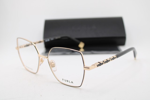 NEW FURLA VFU835 COL.0301 BLACK GOLD GUNMETAL AUTHENTIC EYEGLASSES 54-16 NEW FURLA VFU835 COL.0301 BLACK GOLD GUNMETAL AUTHENTIC EYEGLASSES 54-16
