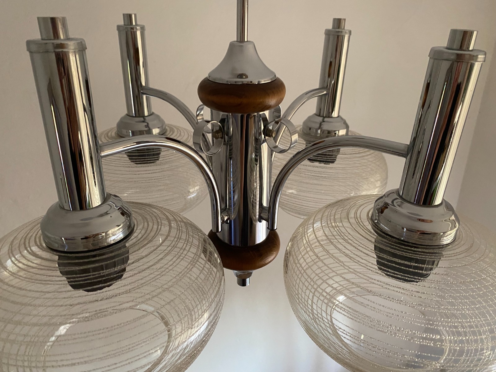 Vintage EMI Poljcane Sputnik Chandelier 1970s Yugoslavia MCM Space Age Light