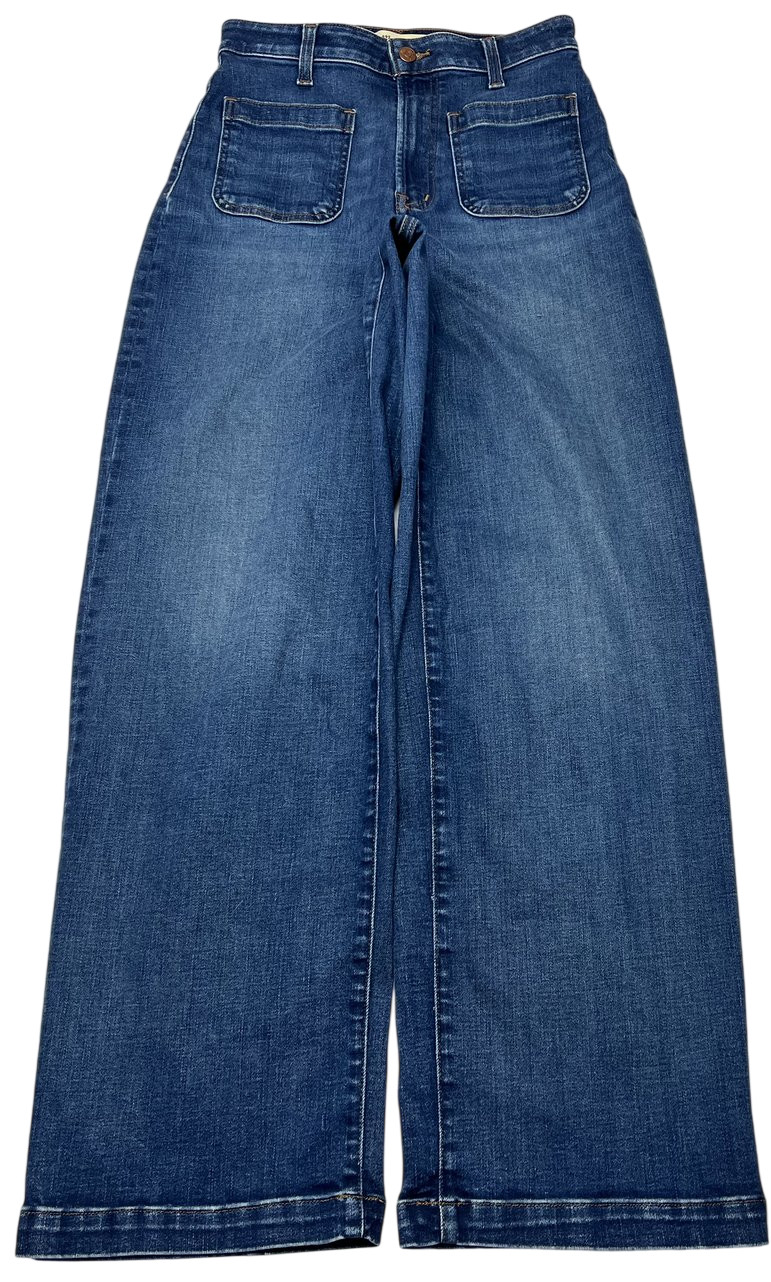 Madewell Jeans Womens 27 Blue Wash High Rise Curvy Emmett Wide Leg Stretch Denim
