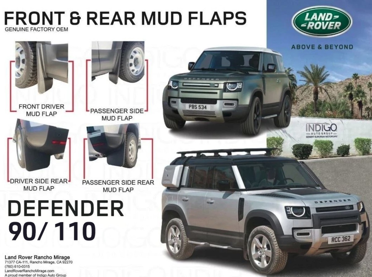 Land Rover OEM Defender 90 110  2020+ L663 Classic Mud Flaps Front & Rear New