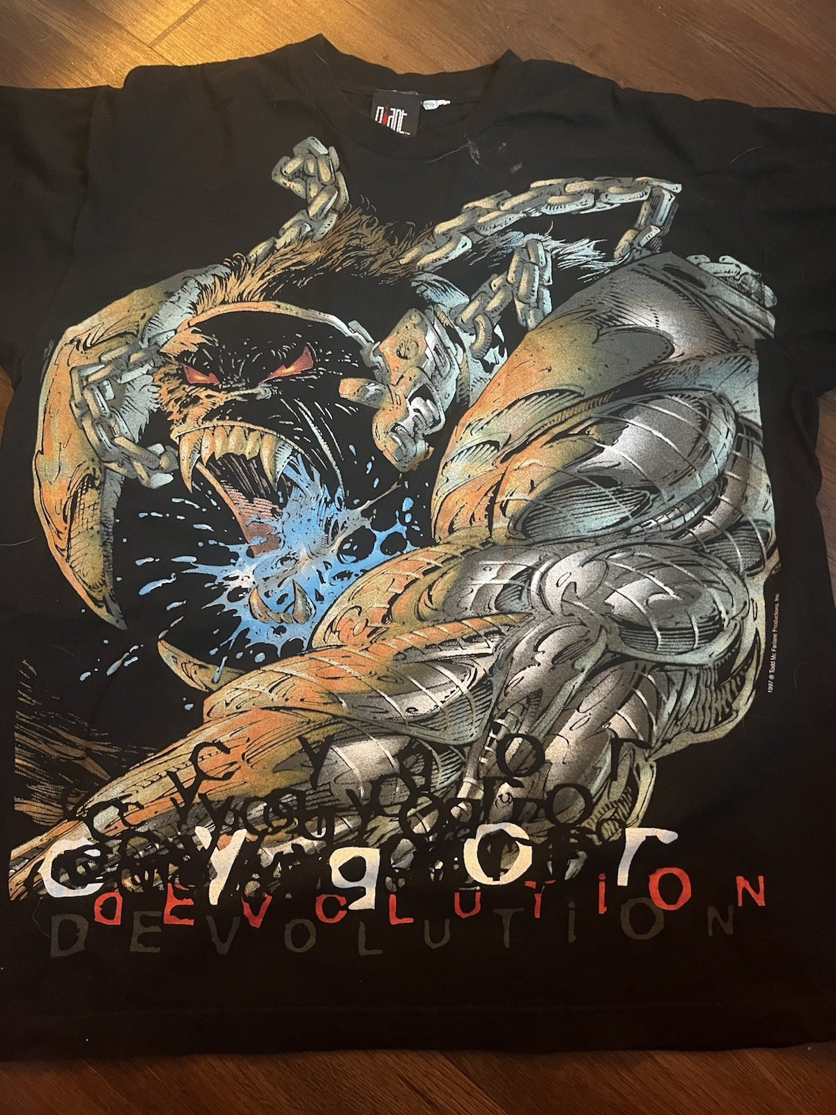 Vintage 1997 Todd MacFarlane Spawn Cygor Devolution XL Tee Shirt 
