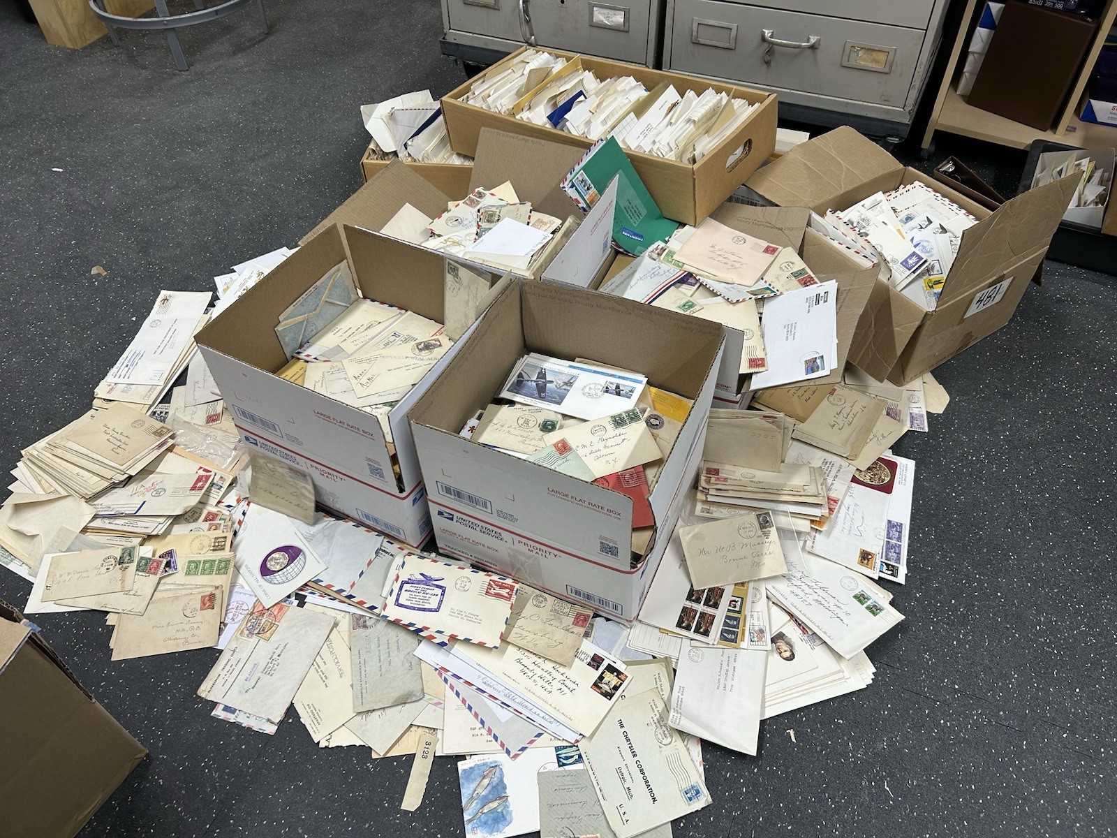 Unsearched US Worldwide Accumulation Cover Lot (1) Large Priority Box 8+ LBS Ea