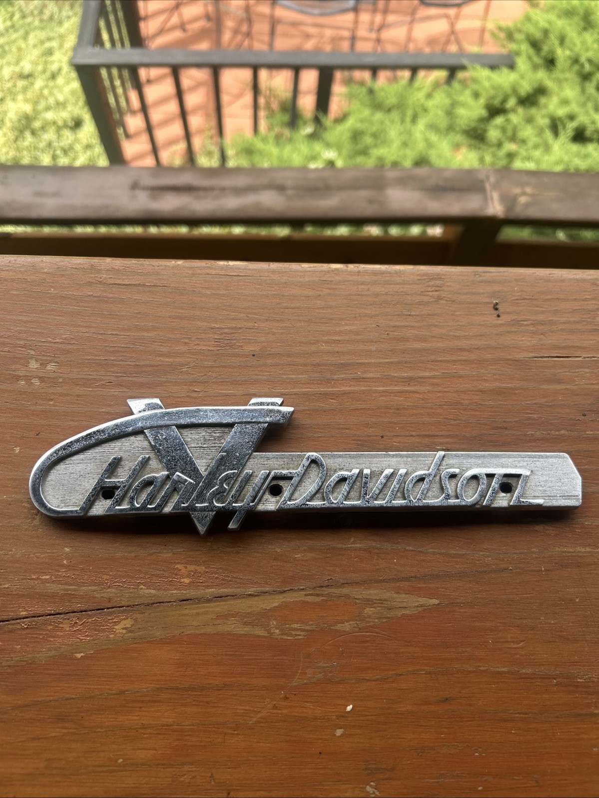 RARE 1955-1956 Harley Davidson V Tank Emblem Original