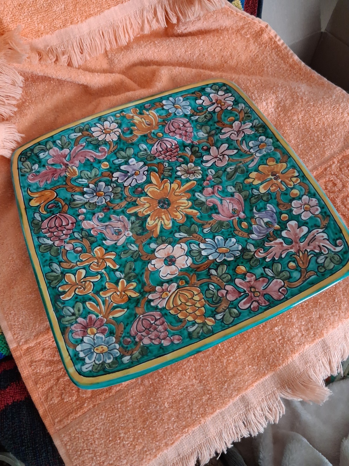 Vintage Italian Majolica Plate Meridiana Ceramiche Hand Painted Made in Italy Vintage Italian Majolica Plate Meridiana Ceramiche Hand Painted Made in Italy
