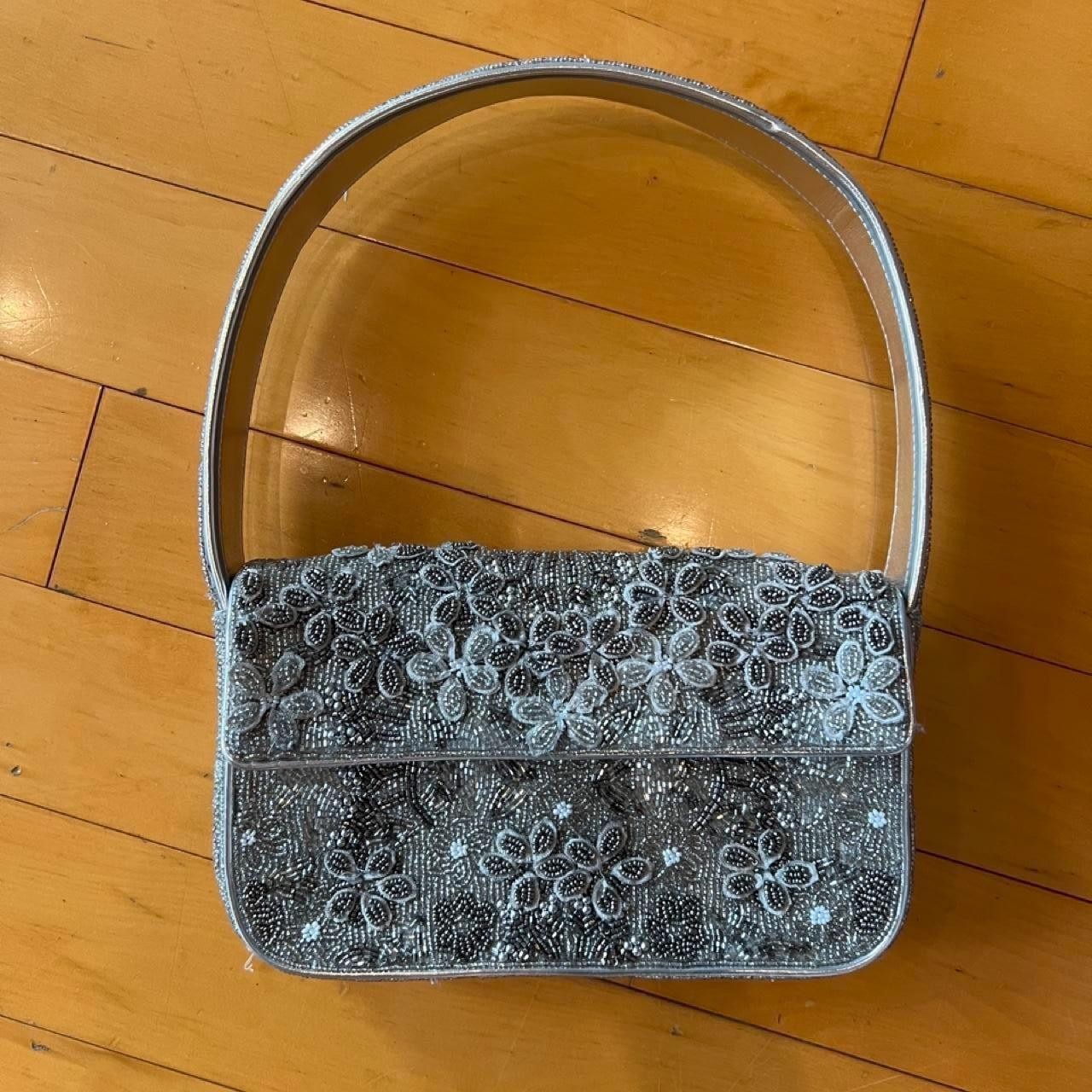 STAUD TOMMY BEADED SILVER GARDEN PARTY Shoulder Bag MSRP $395 STAUD TOMMY BEADED SILVER GARDEN PARTY Shoulder Bag MSRP $395