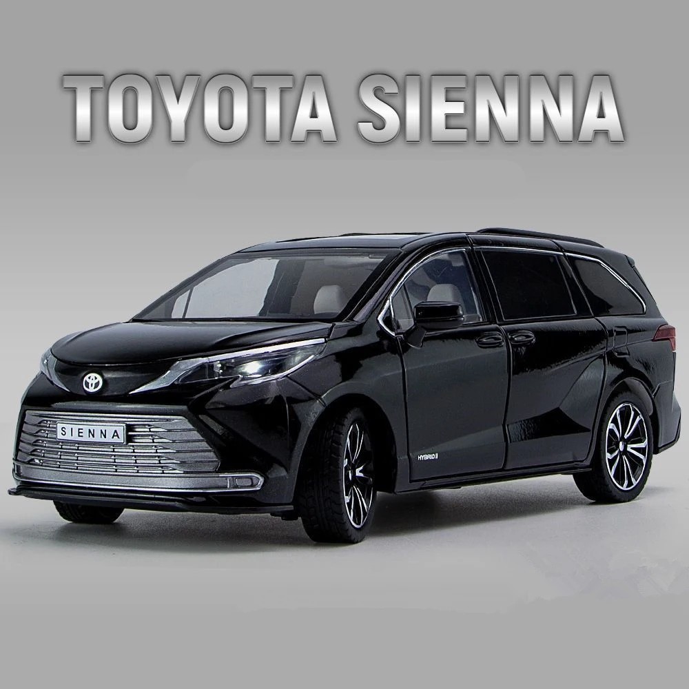 1:24 TOYOTA Sienna MPV Van Alloy Diecast Car Model Sound & Light Gift Toy NEW
