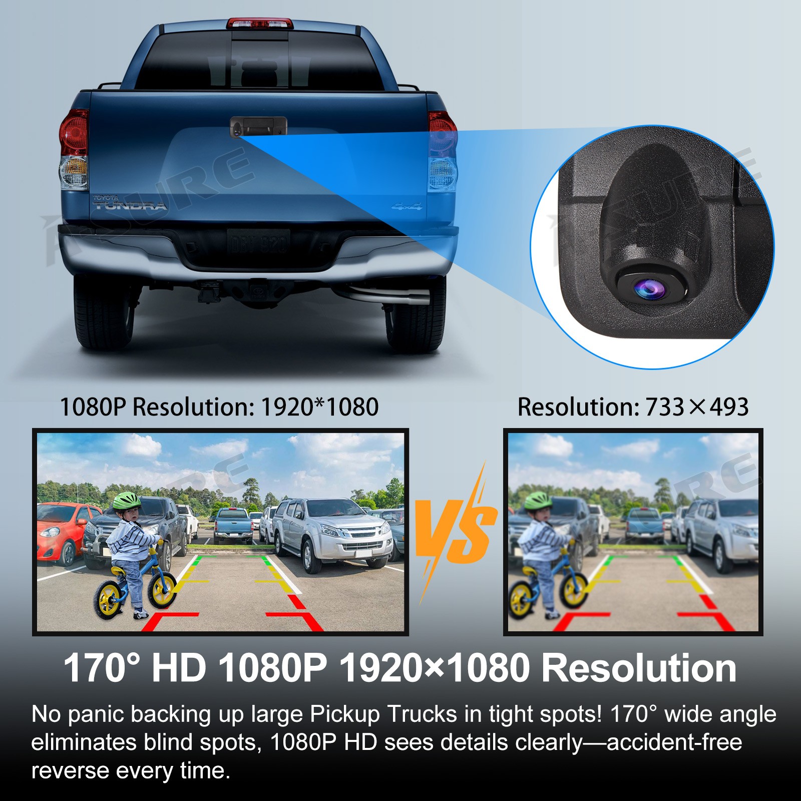 1080P HD Pickup Truck Tailgate Handle Backup Camera  For Toyota Tundra 2007-2013