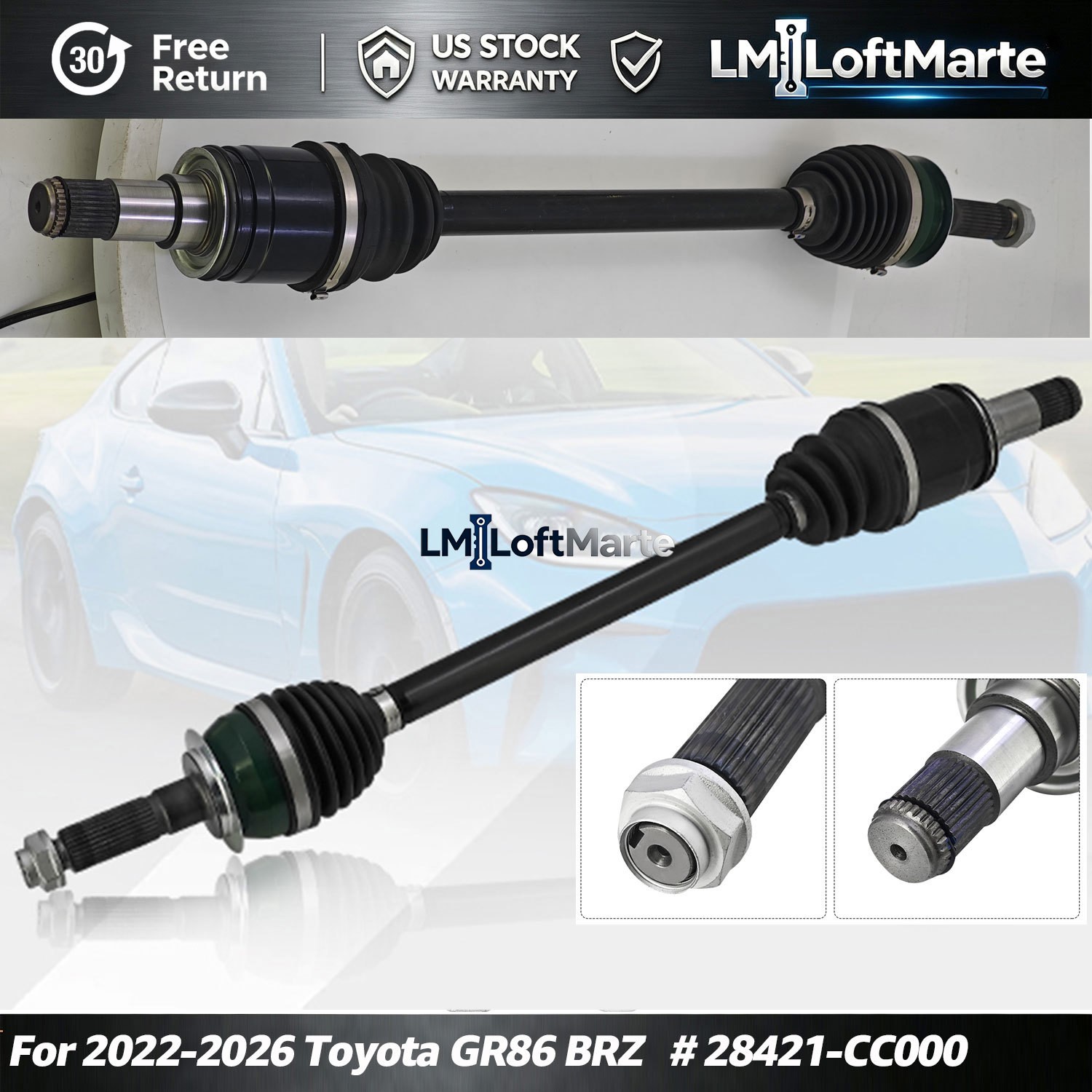 FOR 2022-2026 TOYOTA GR86 BRZ REAR SU00308850 CV AXLE SHAFT RWD HALFSHAFT