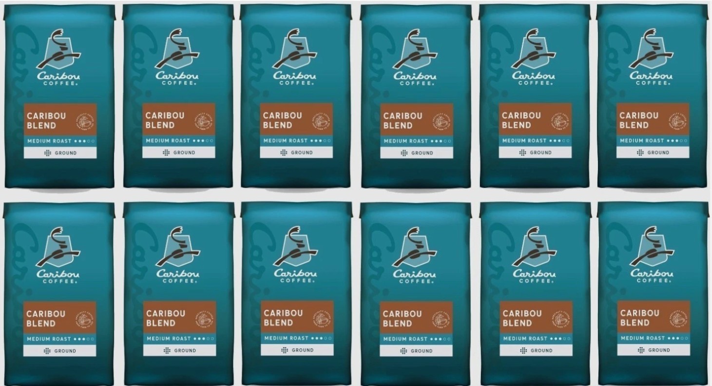 Caribou Coffee Caribou Blend Ground Coffee Medium Roast, 12 Bags , DEC/2026