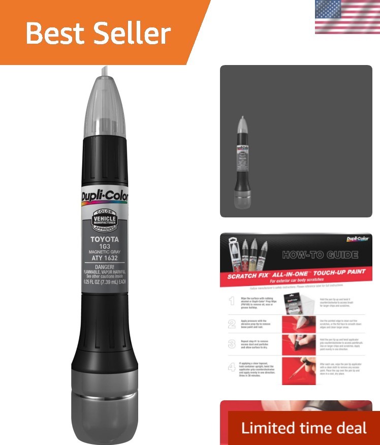 Magnetic Gray Gloss Touch-Up Paint - All-in-One Toyota Repair Tool, .50 fl. oz.
