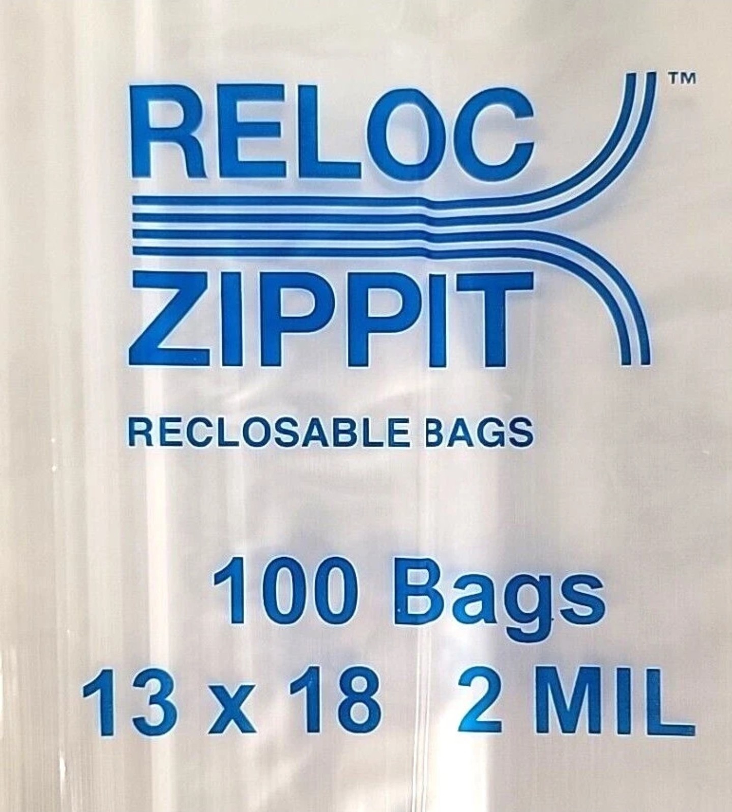 900 Zippit Reloc Bags 13 x 18 Clear 2 mil LARGE Reclosable Zip Seal Lock
