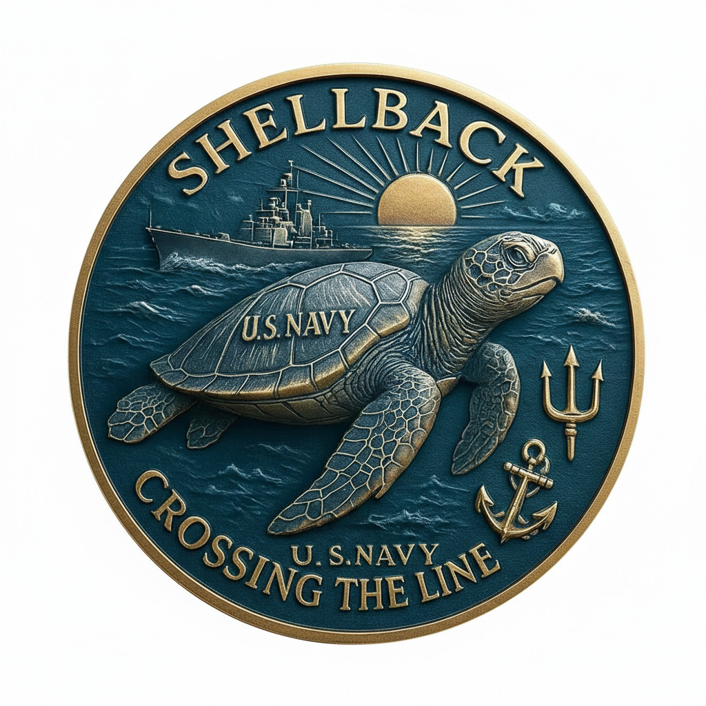 Shellback Turtle Crossing The Line Military Veteran Gift USN 4\