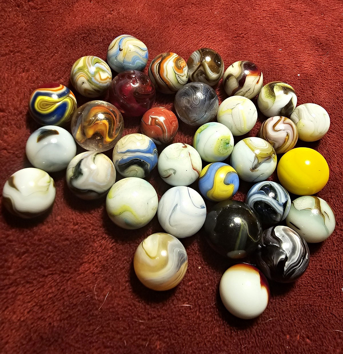 Vintage & Antique Marble Collection – Approx. 50 Lbs – Handmade & Machine-Made –
