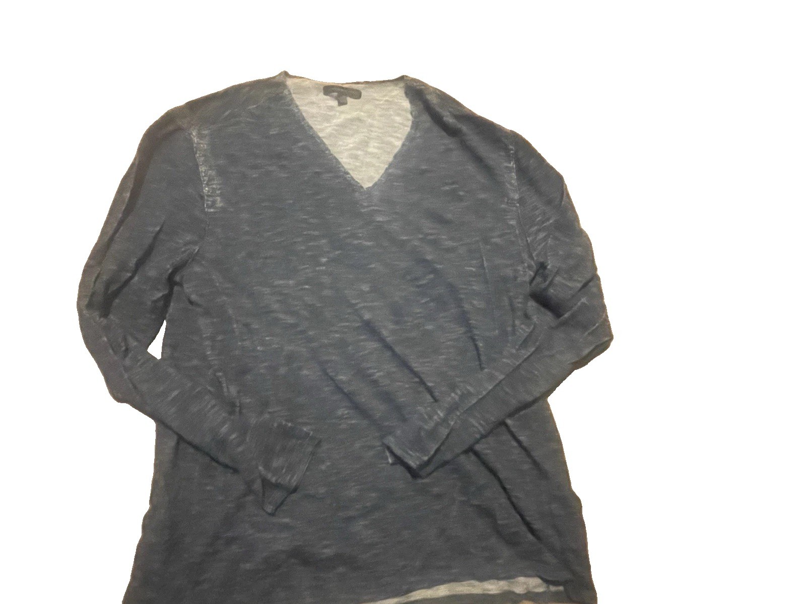 John Varvatos Knit Crew Neck Pullover Sweater Men XL Blue Solid Long Sleeve Logo John Varvatos Knit Crew Neck Pullover Sweater Men XL Blue Solid Long Sleeve Logo