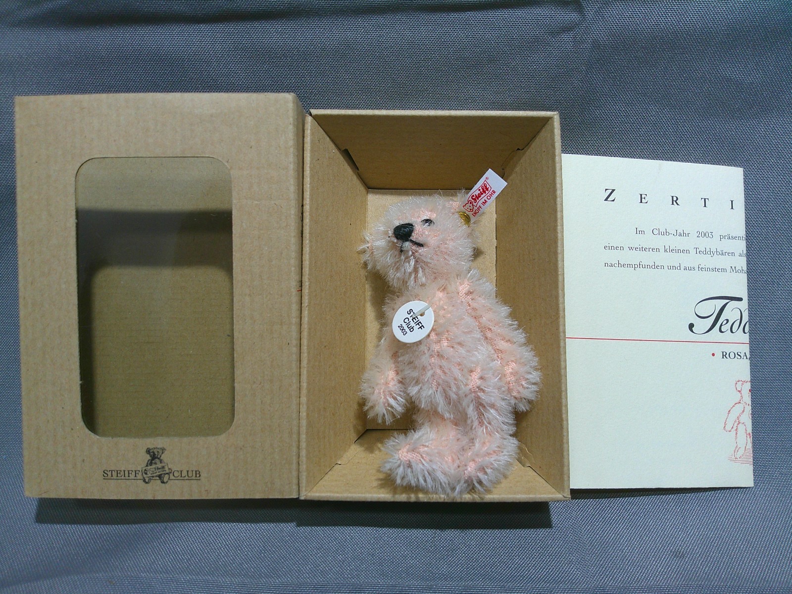 Steiff teddy bear rose 7 cm club gift 2003 miniature bear Steiff teddy bear rose 7 cm club gift 2003 miniature bear